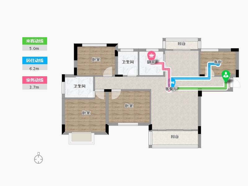 湖北省-襄阳市-天润智慧城-86.58-户型库-动静线