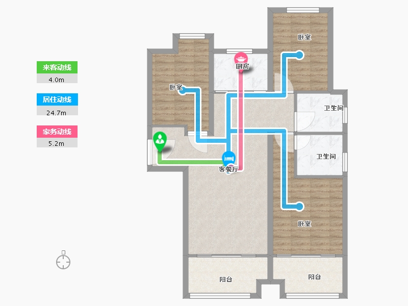 河南省-信阳市-四季花城玉兰庭-99.90-户型库-动静线