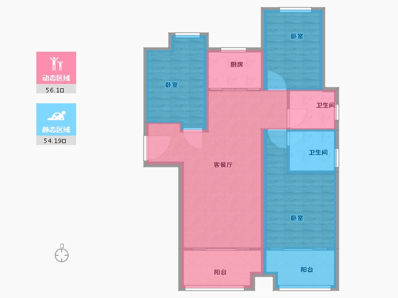 河南省-信阳市-四季花城玉兰庭-99.90-户型库-动静分区