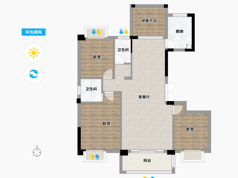 湖北省-黄冈市-泰信凤凰城-99.53-户型库-采光通风