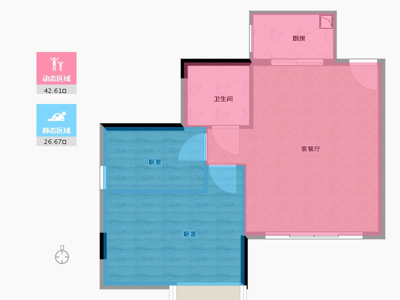 湖北省-宜昌市-长阳龙津星城-64.33-户型库-动静分区