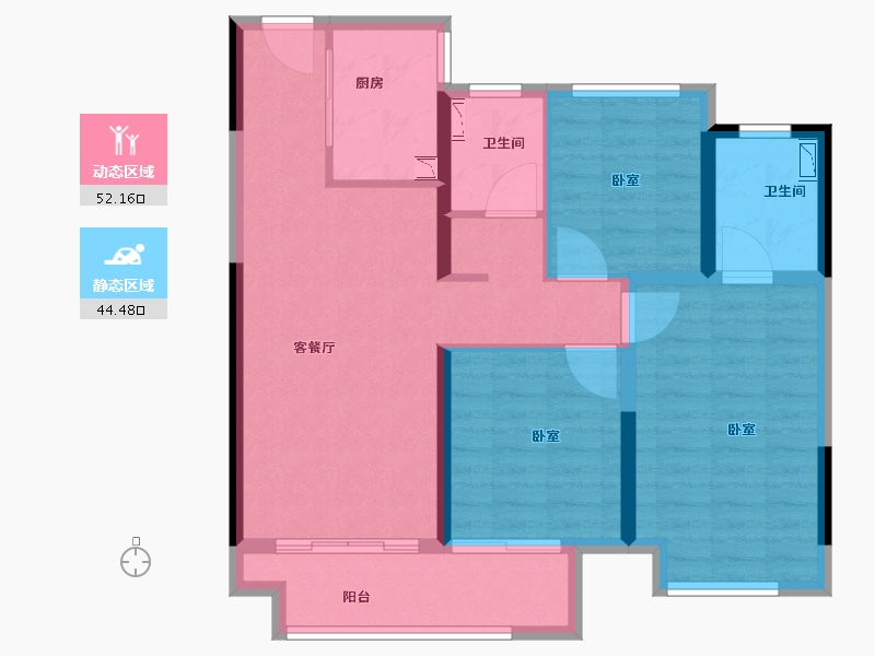 湖北省-襄阳市-弘阳襄御澜庭二期云庭-86.00-户型库-动静分区