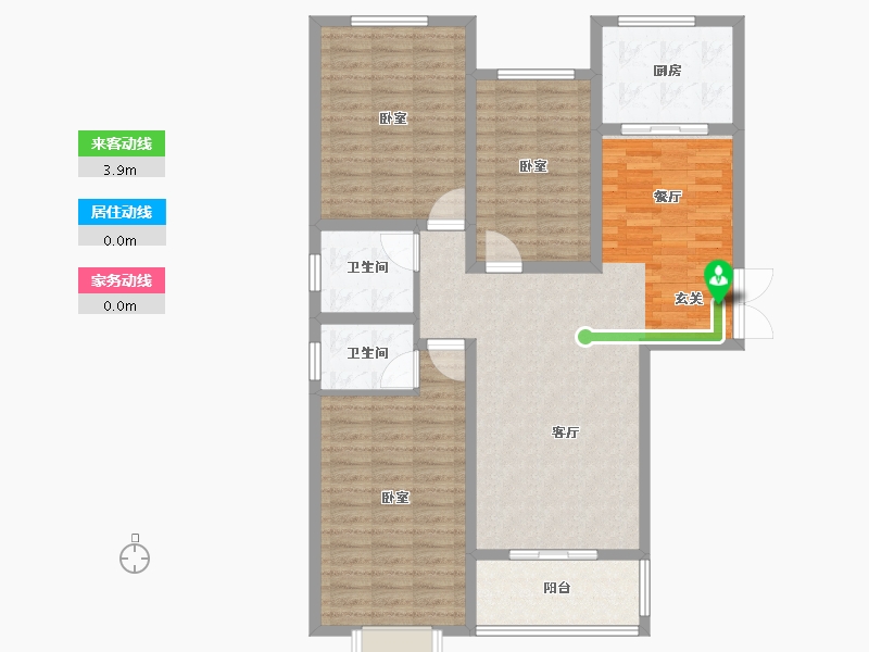 河南省-许昌市-山峰唐宁湾-111.60-户型库-动静线