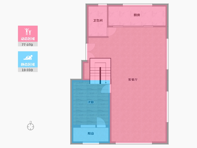 山东省-潍坊市-恒信浞河公馆-88.68-户型库-动静分区