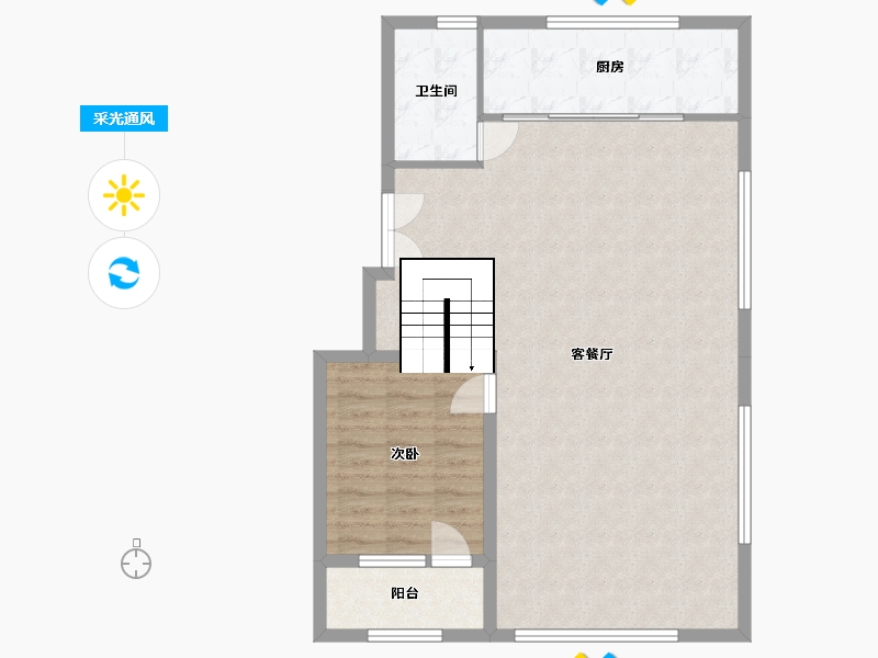 山东省-潍坊市-恒信浞河公馆-88.68-户型库-采光通风