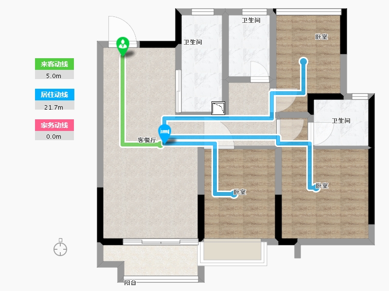 湖北省-黄石市-黄石保利时代-84.99-户型库-动静线