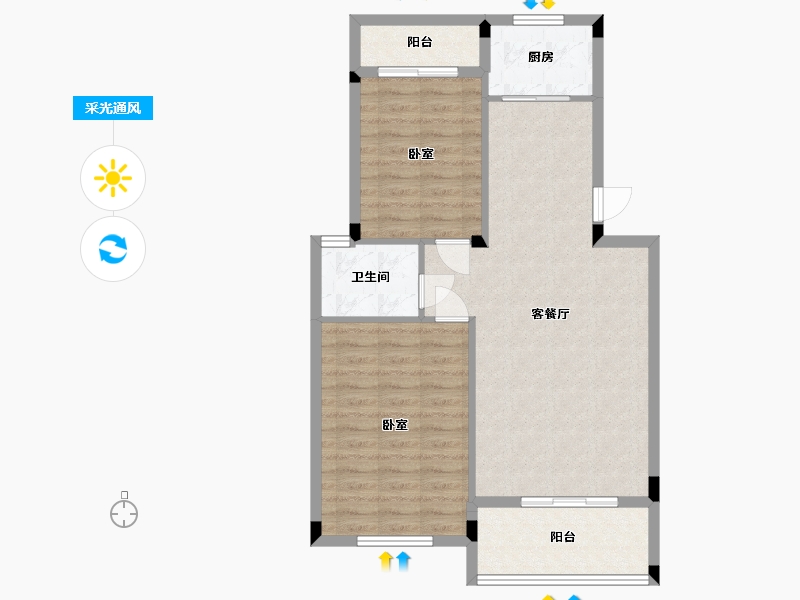 湖北省-武汉市-前川欣城-78.57-户型库-采光通风