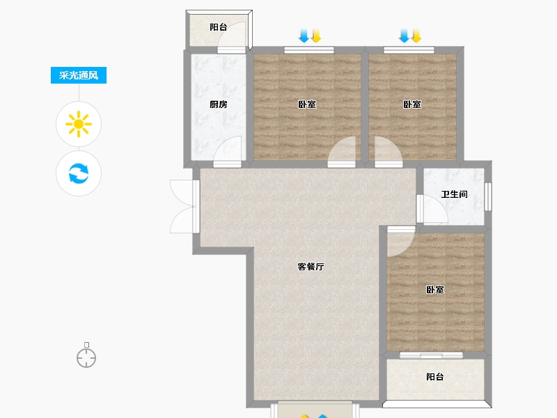 河南省-许昌市-广杰龙湖华庭-101.01-户型库-采光通风