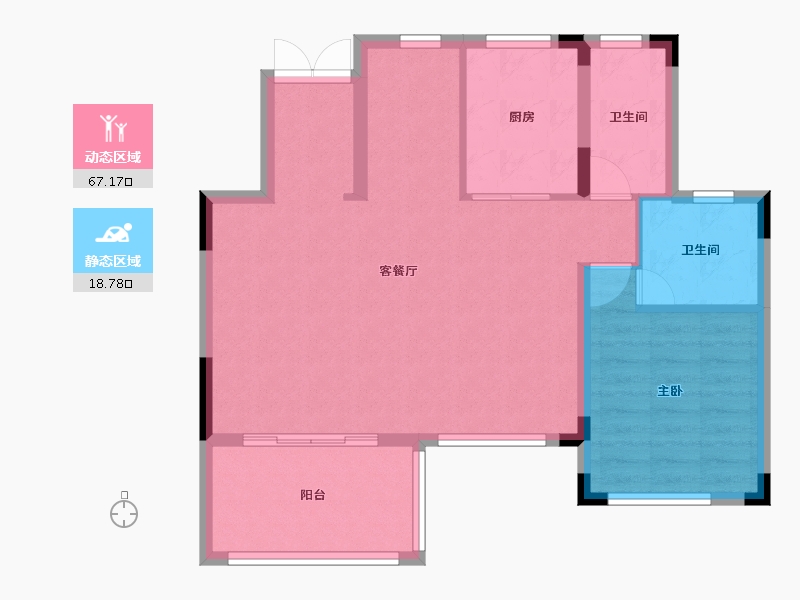 湖南省-株洲市-长房湘江府-77.80-户型库-动静分区