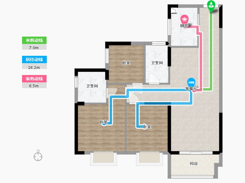 湖北省-武汉市-国瑞新港广场二期-91.46-户型库-动静线