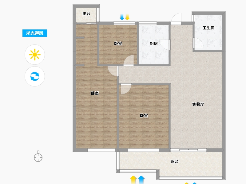 湖北省-黄冈市-山河万里-117.11-户型库-采光通风