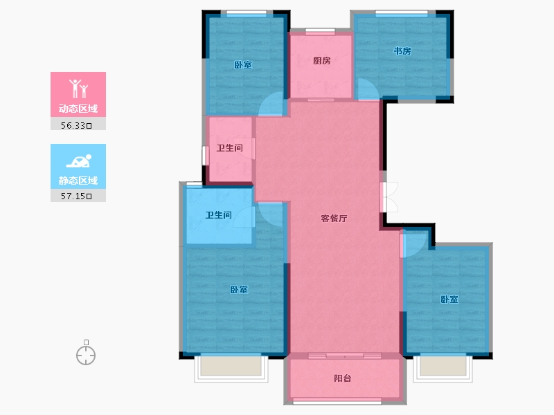 浙江省-金华市-美的宝龙世家-102.00-户型库-动静分区