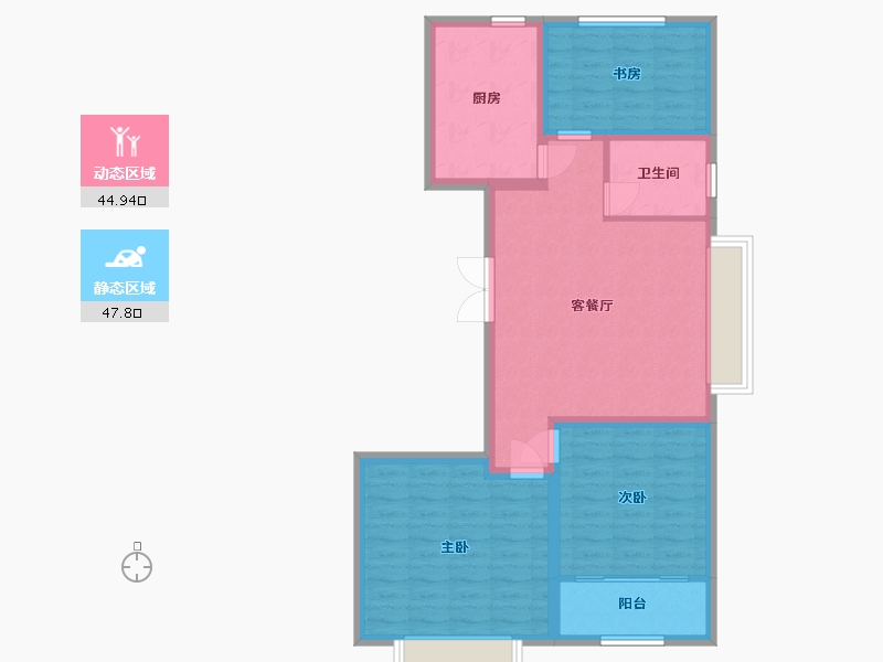 山东省-潍坊市-恒信金色阳光-83.20-户型库-动静分区