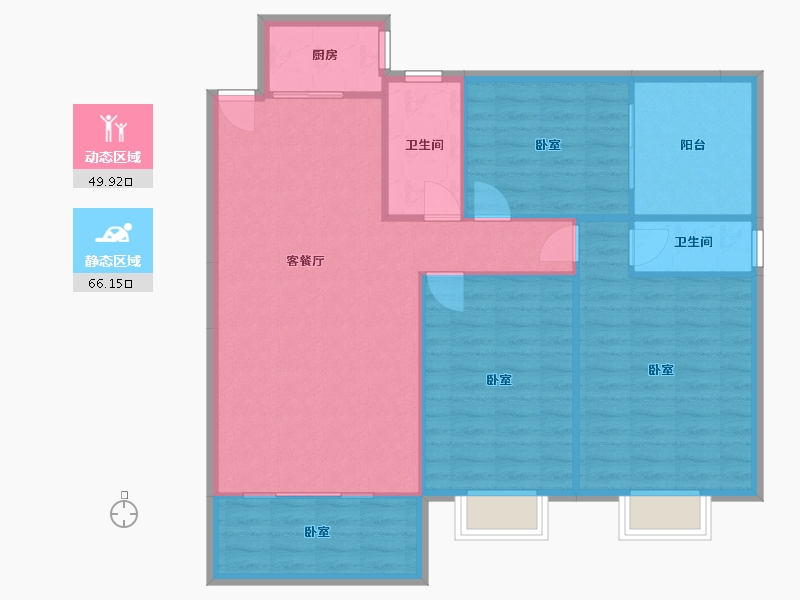 湖南省-衡阳市-山河国际-107.01-户型库-动静分区