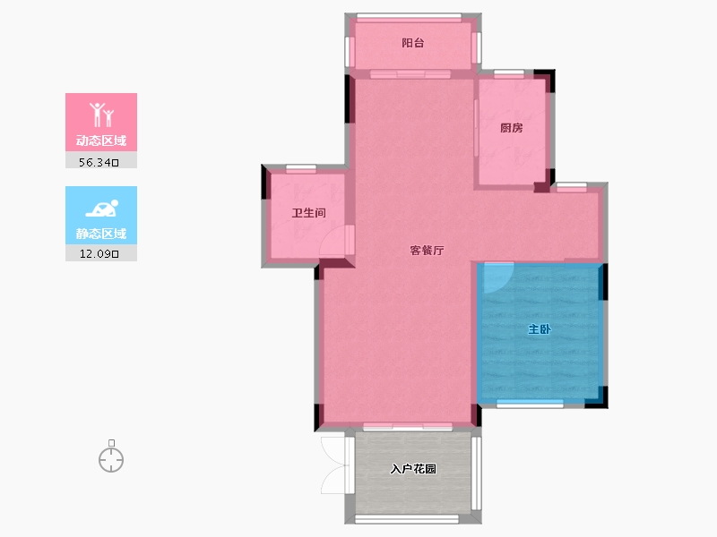 湖南省-株洲市-长房湘江府-69.00-户型库-动静分区