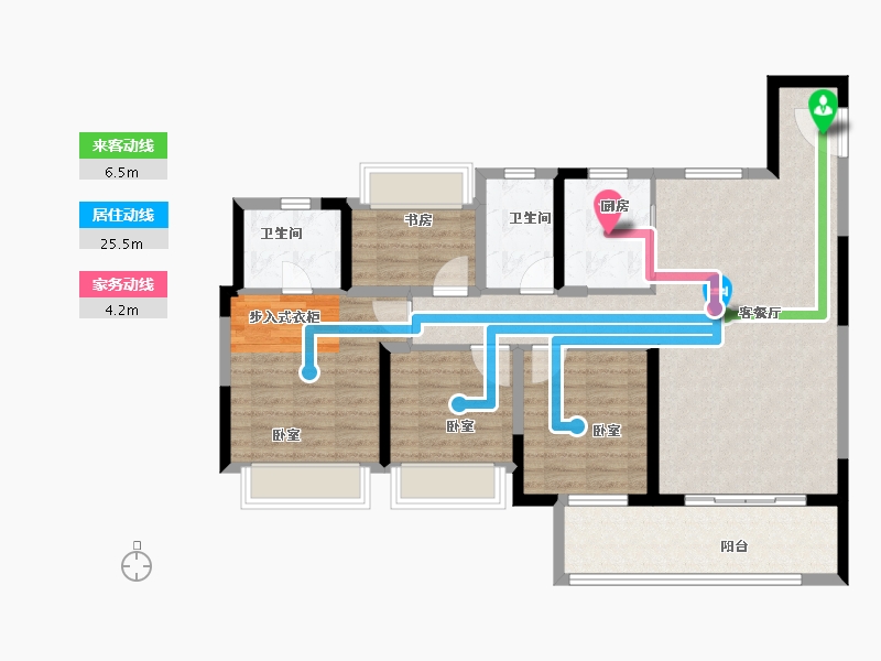 湖北省-荆州市-中梁首府-103.00-户型库-动静线