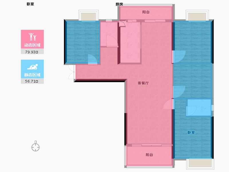 湖北省-黄石市-黄石文鑫城玺-124.26-户型库-动静分区