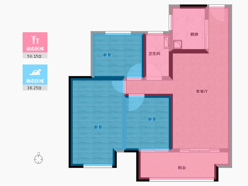 湖北省-襄阳市-弘阳襄御澜庭二期云庭-76.01-户型库-动静分区