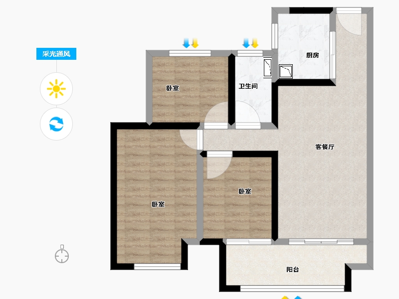 湖北省-襄阳市-弘阳襄御澜庭二期云庭-76.01-户型库-采光通风