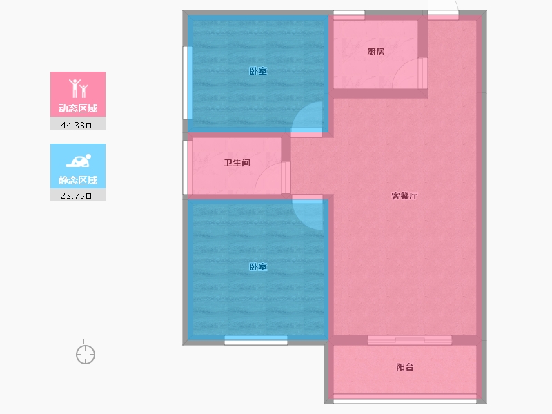 湖北省-十堰市-冠城美立方-60.06-户型库-动静分区