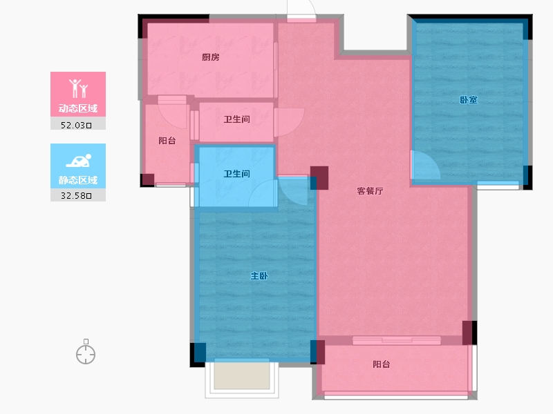 湖北省-宜昌市-长阳龙津星城-76.22-户型库-动静分区