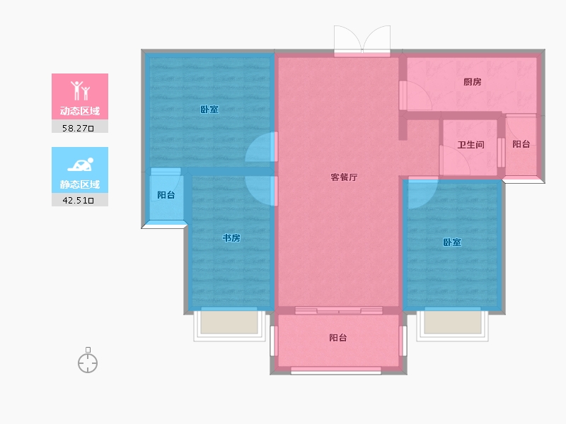 河南省-许昌市-广杰龙湖华庭-90.01-户型库-动静分区