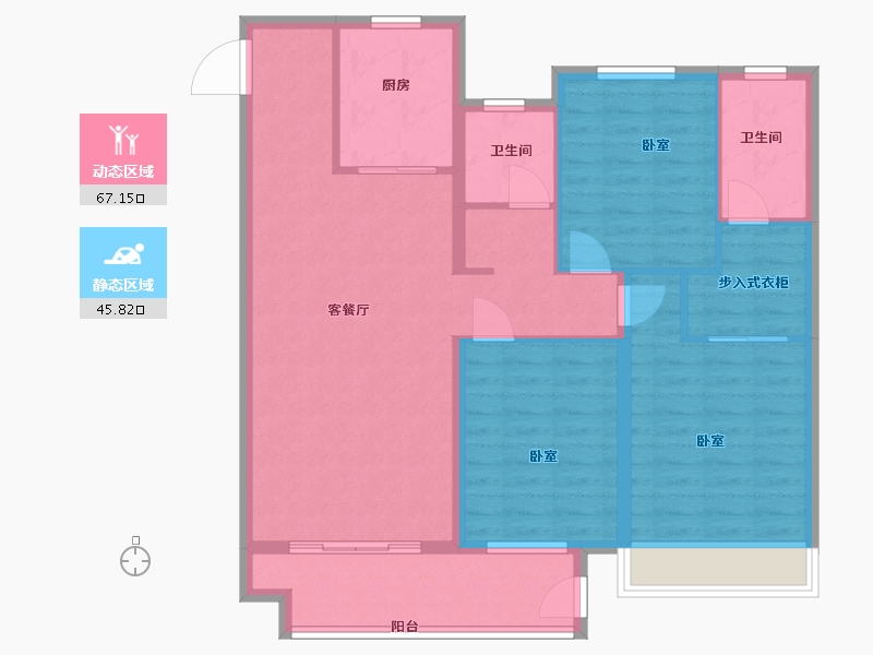 河南省-许昌市-中梁葛天府-102.00-户型库-动静分区