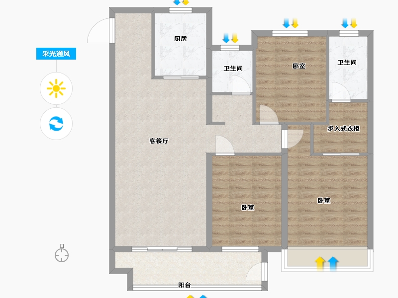 河南省-许昌市-中梁葛天府-102.00-户型库-采光通风