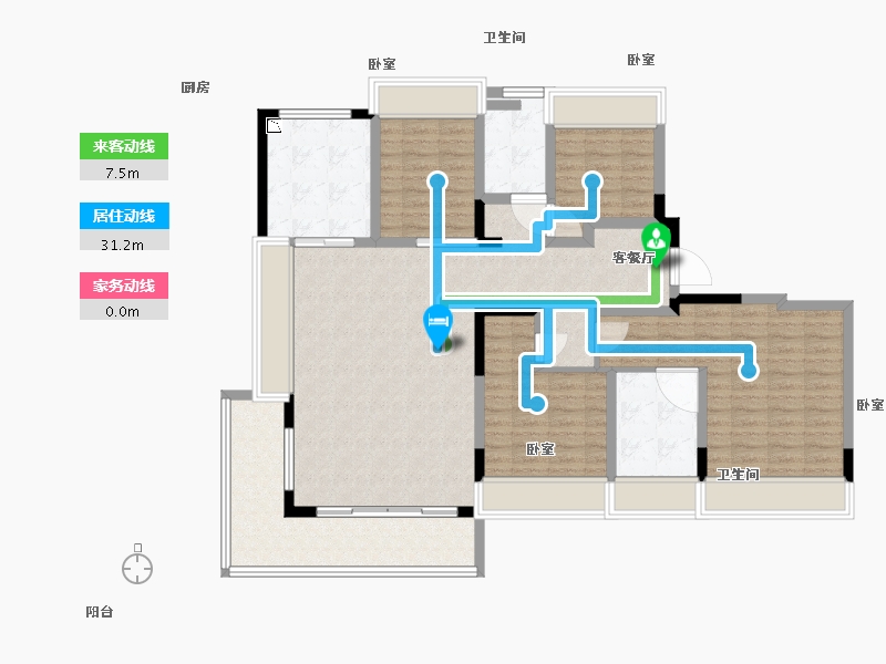 湖北省-黄石市-黄石保利时代-122.00-户型库-动静线