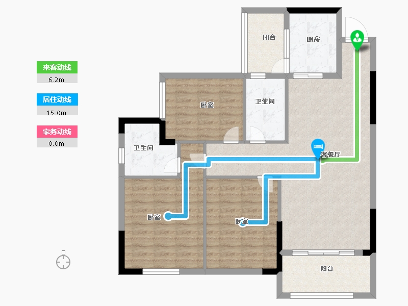 湖北省-咸宁市-留余府邸-98.00-户型库-动静线