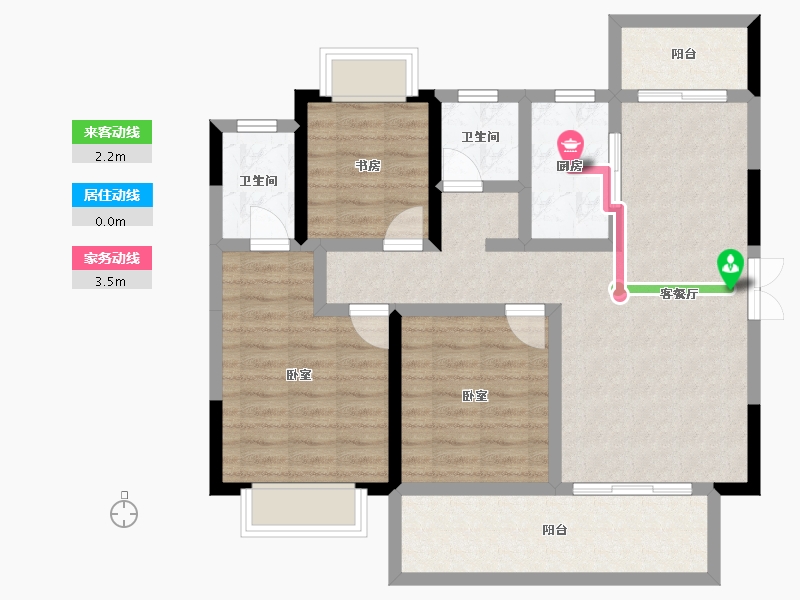 湖南省-株洲市-亿都时光-87.69-户型库-动静线