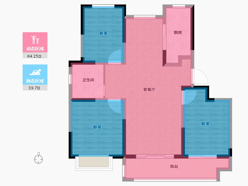 山东省-德州市-龍山公馆-93.20-户型库-动静分区