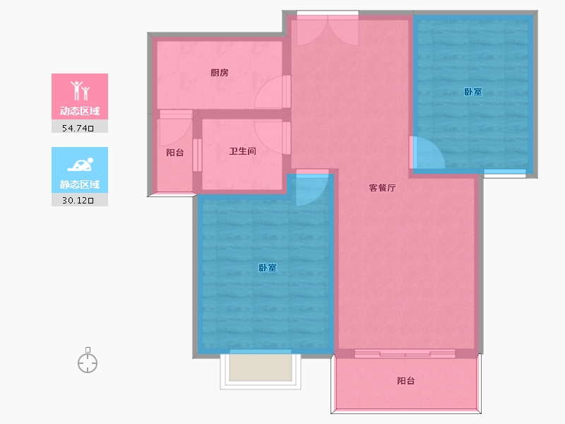 河南省-许昌市-广杰龙湖华庭-76.00-户型库-动静分区