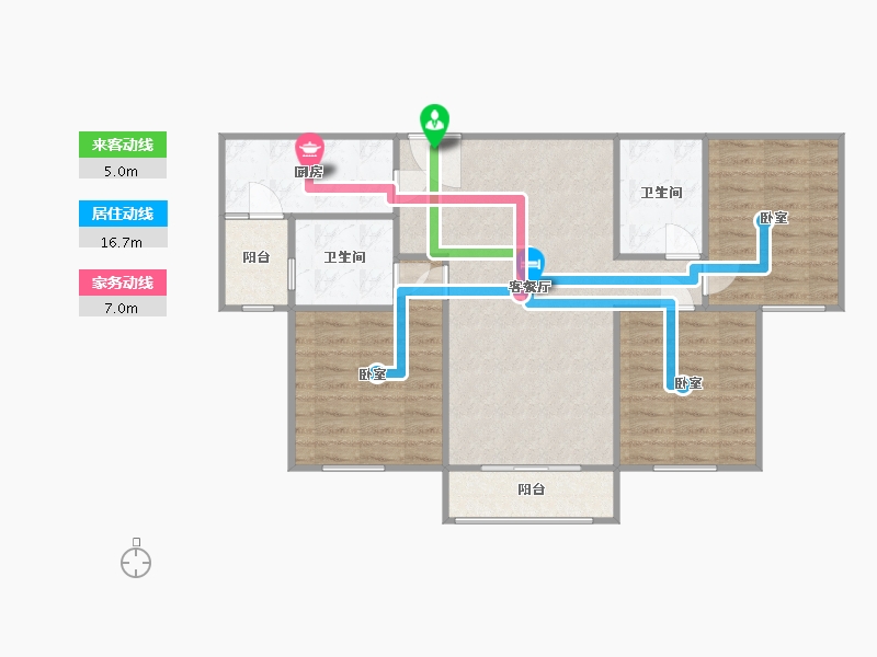 河南省-信阳市-天福山河观邸-80.79-户型库-动静线