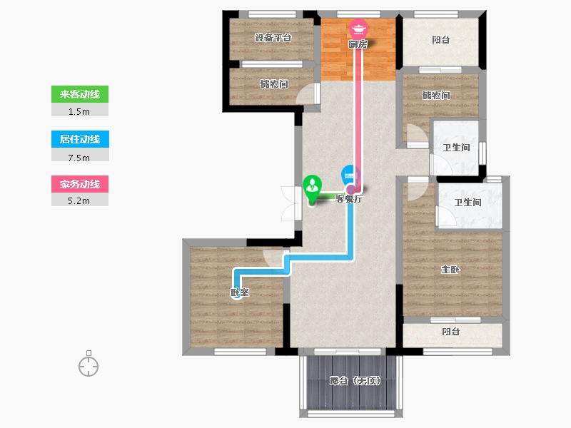 浙江省-金华市-金报步阳华府-99.32-户型库-动静线