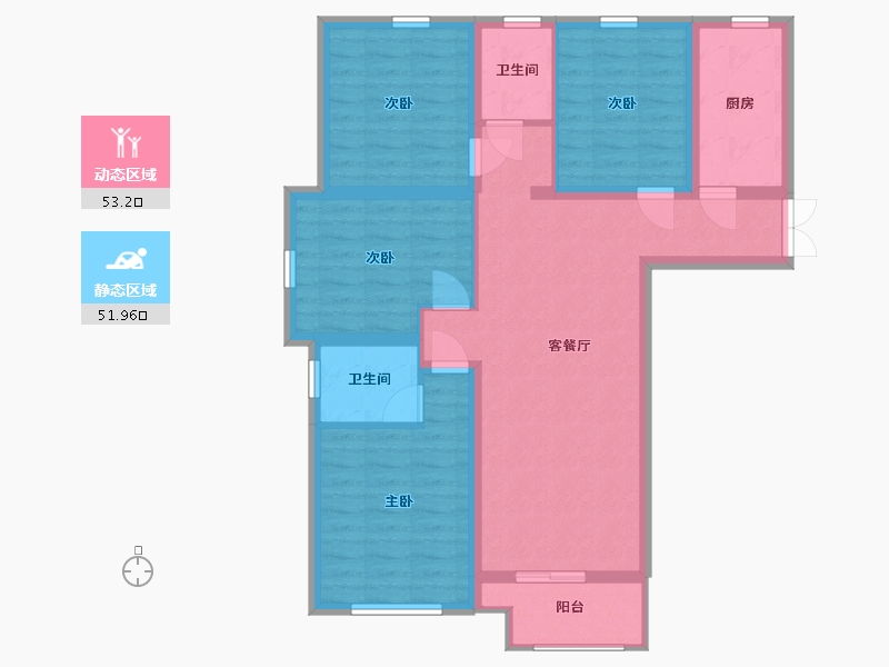 山东省-临沂市-万图·水岸经典-93.63-户型库-动静分区