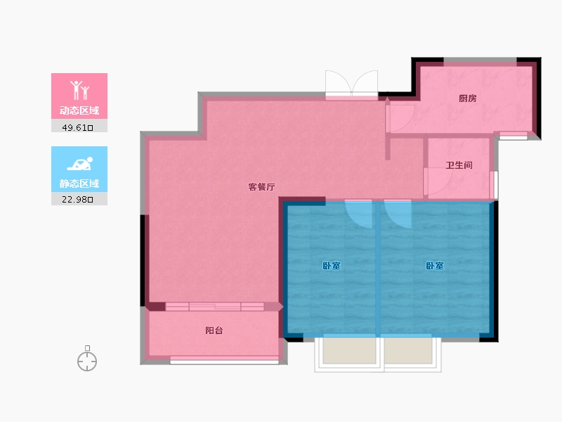 湖北省-武汉市-中建福地星城福邸-65.27-户型库-动静分区