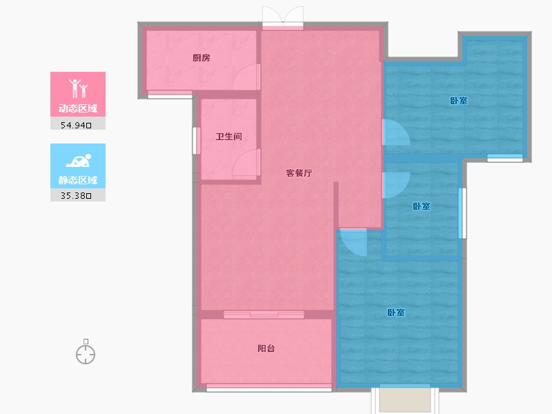 湖北省-宜昌市-长阳龙津星城-81.67-户型库-动静分区