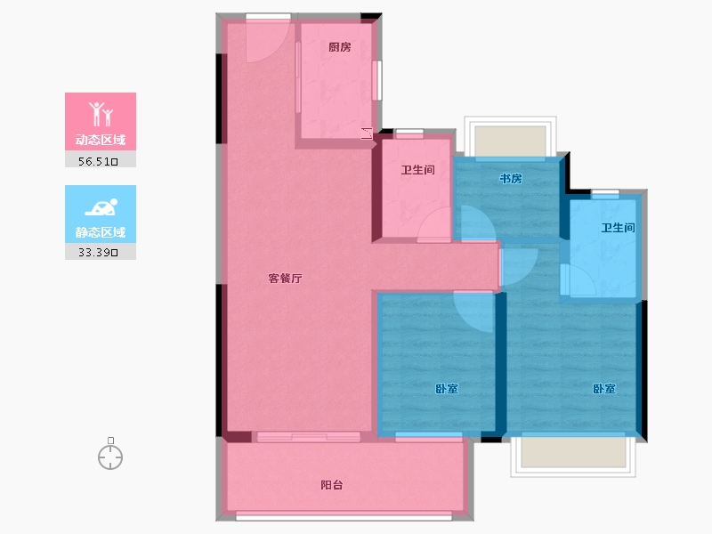 湖北省-荆州市-中梁首府-80.00-户型库-动静分区