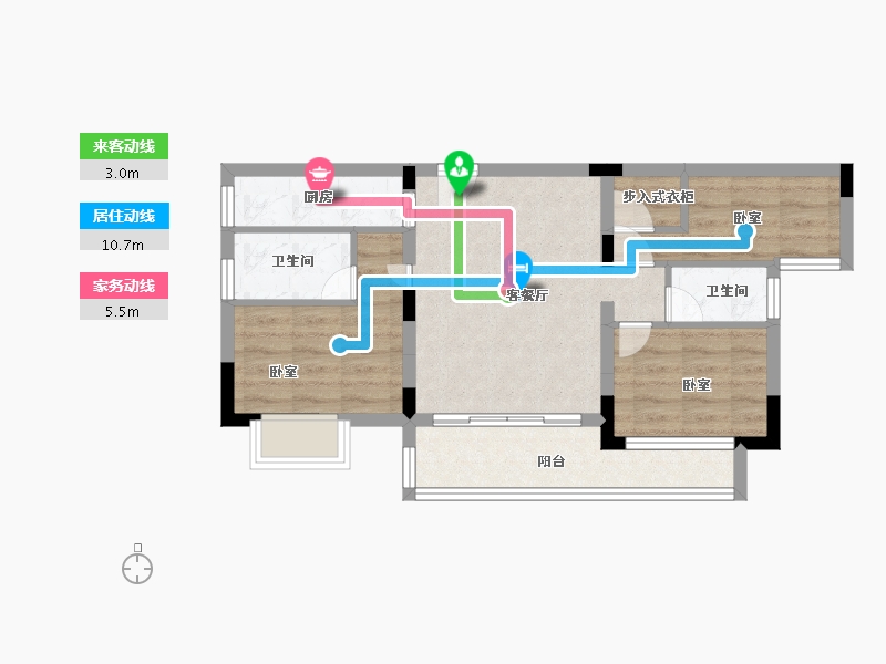 湖北省-襄阳市-天润智慧城-57.16-户型库-动静线