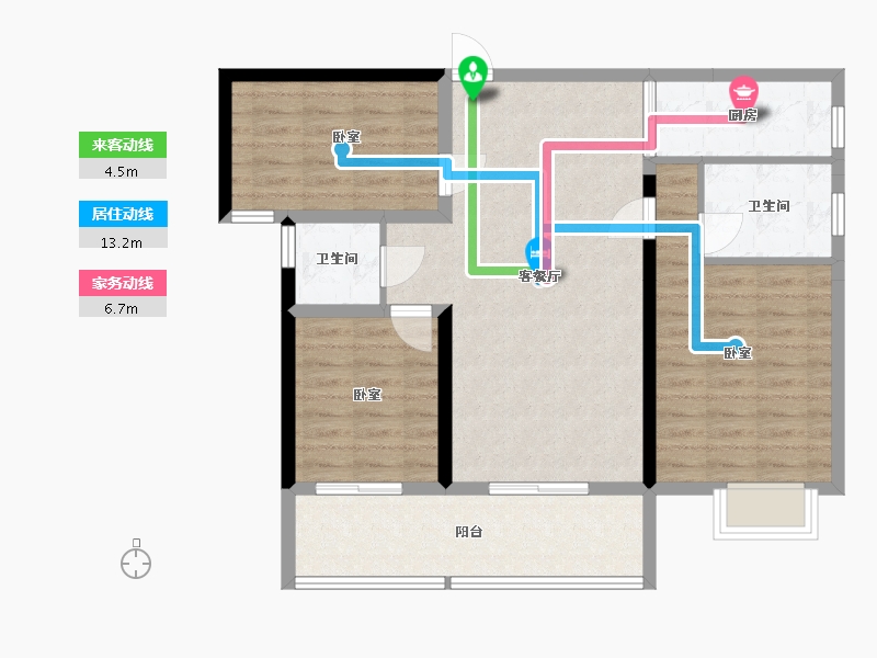 湖北省-黄石市-錦綉·御湖湾-88.00-户型库-动静线