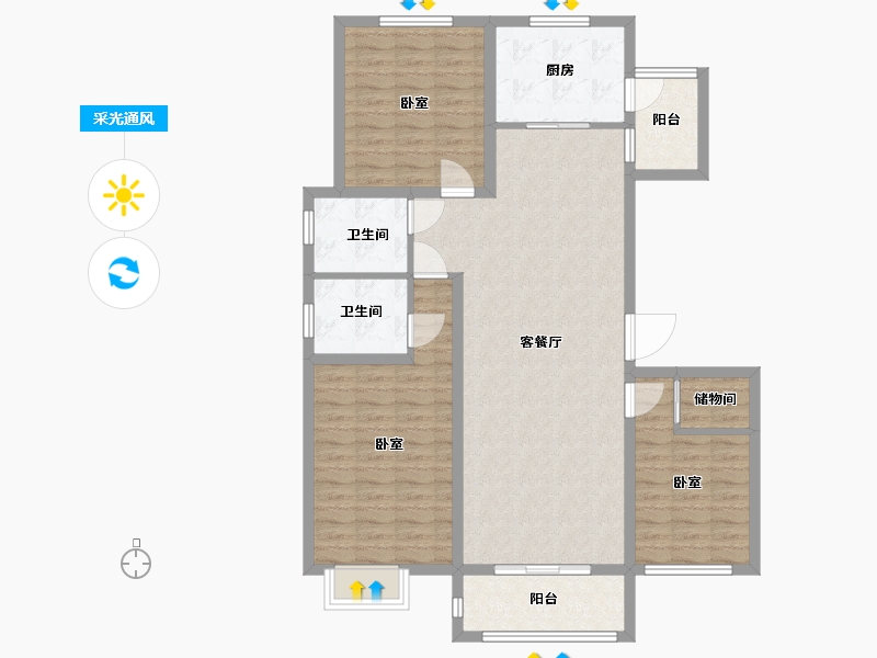 河南省-许昌市-中航文峰上城-112.00-户型库-采光通风