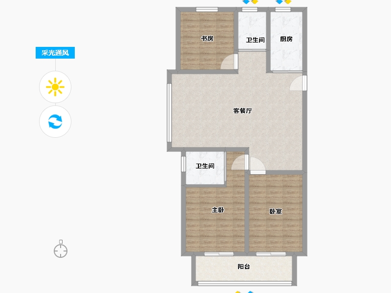 河南省-许昌市-德鸿迎宾府-101.65-户型库-采光通风