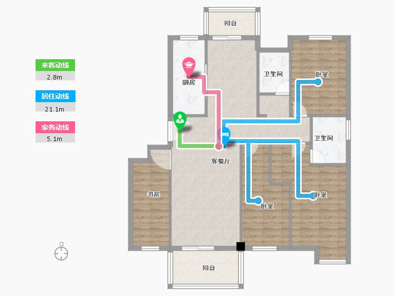 湖北省-黄冈市-锦上城-111.41-户型库-动静线