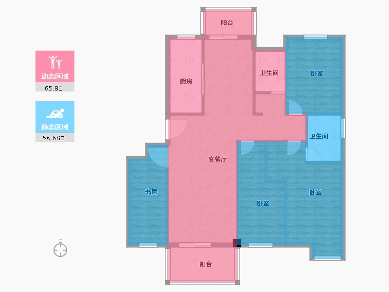 湖北省-黄冈市-锦上城-111.41-户型库-动静分区