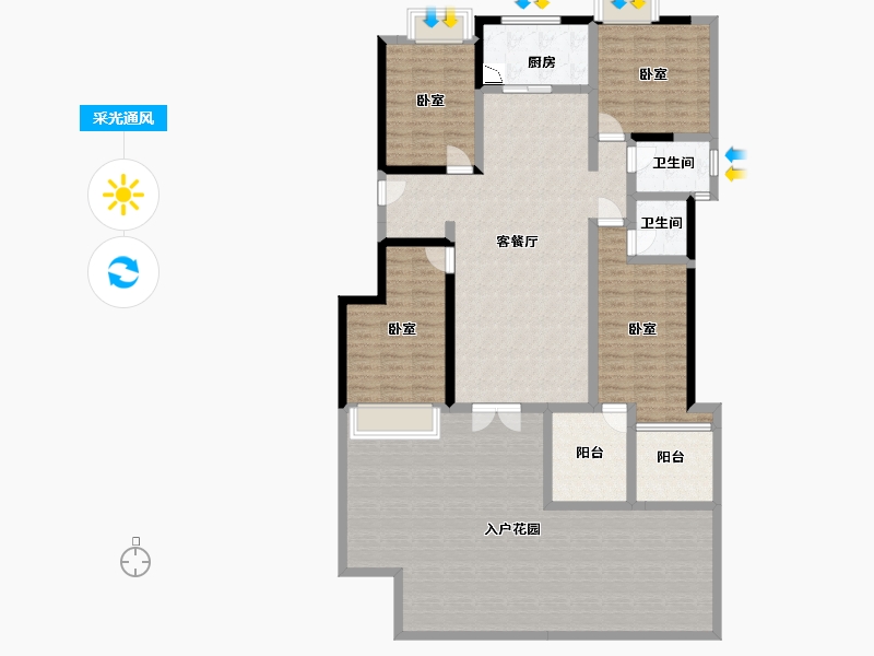 湖北省-黄冈市-御和华城-176.01-户型库-采光通风