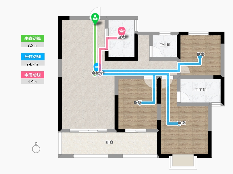 湖南省-常德市-金源国际二期-90.39-户型库-动静线