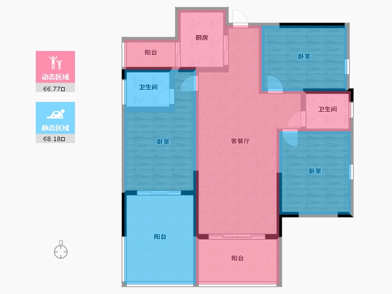 湖南省-邵阳市-中驰晨曦桐江府-120.72-户型库-动静分区