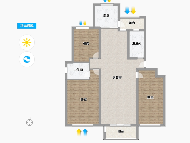 河南省-许昌市-正岩尚品园-101.99-户型库-采光通风