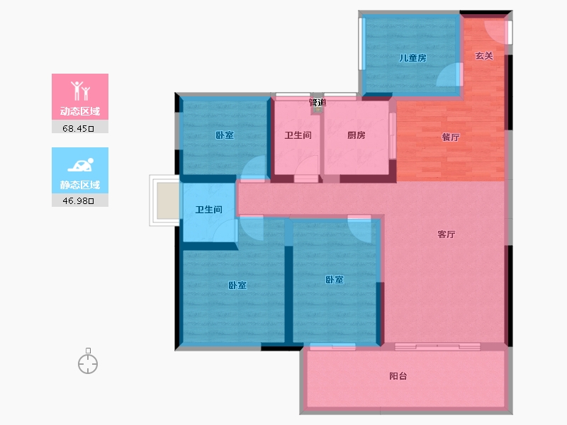 湖南省-衡阳市-金钟君悦城-102.85-户型库-动静分区